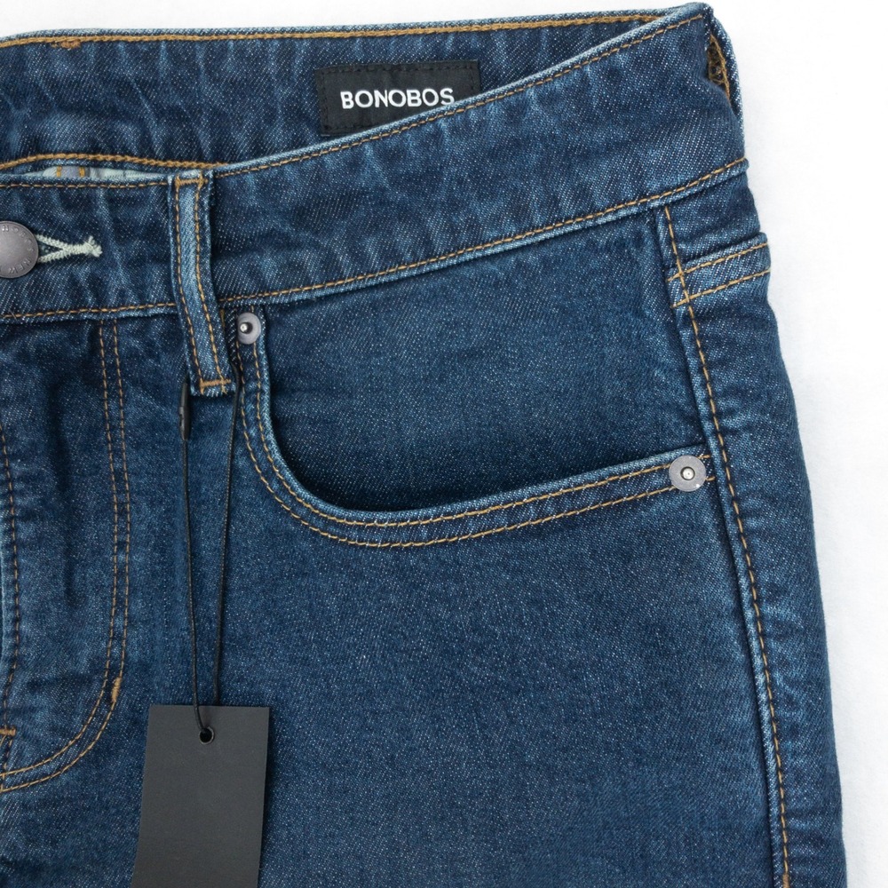 Bonobos Jeans Mens Size 32/32 Blue Slim Taper Dark Stretch Factory Sample New - Picture 5 of 16